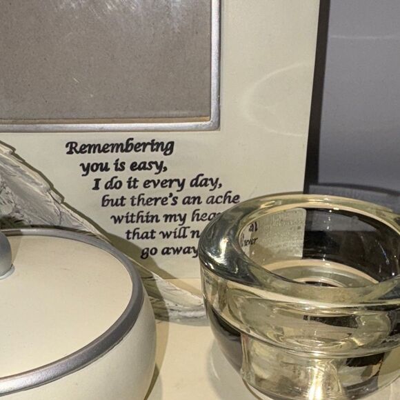 Angel Wing Picture Frame and Candle Holder - Cream - Picture 4 of 7